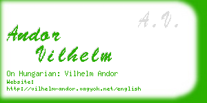 andor vilhelm business card